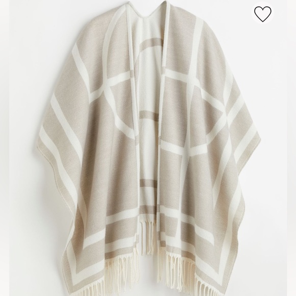 COPY - Reversible Fringe-Trimmed Poncho - Picture 2 of 8